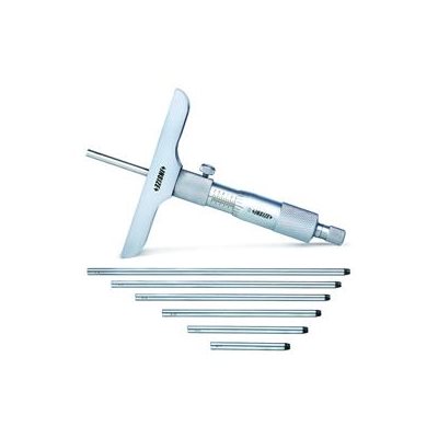 DEPTH MICROMETER FLAT TIPS BASE LGTH 4IN RANGE 0-6IN