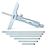 DEPTH MICROMETER FLAT TIPS BASE LGTH 4IN RANGE 0-6IN