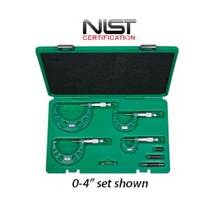 OUTSIDE MICROMETER SET 12PCS 0-12IN RES 0.0001IN